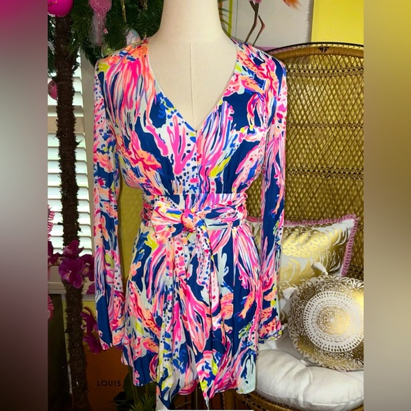 Lilly Pulitzer NWT 🦄 GLORIA Romper Indigo Sunken Treasure 🦄 - Picture 13 of 16